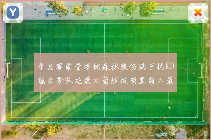 季后赛前景堪忧森林狼伤病困扰KD能否带队逆袭火箭短板明显前六最弱球队分析