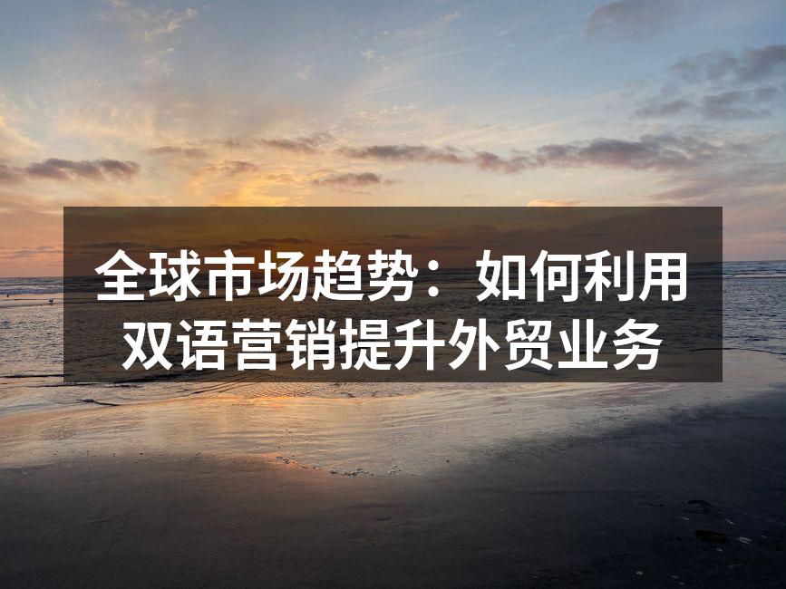 全球市场趋势：如何利用双语营销提升外贸业务