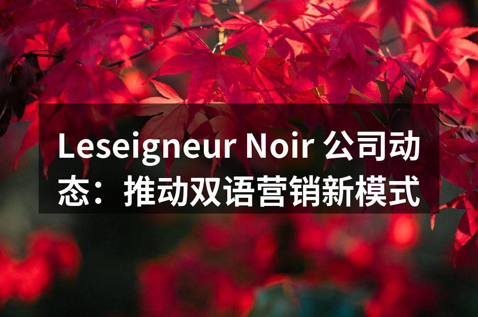 Leseigneur Noir 公司动态：推动双语营销新模式