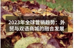 2023年全球营销趋势：外贸与双语商城的